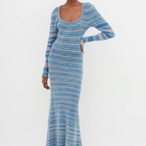 Jacquemus Blue Striped Knit Maxi Dress